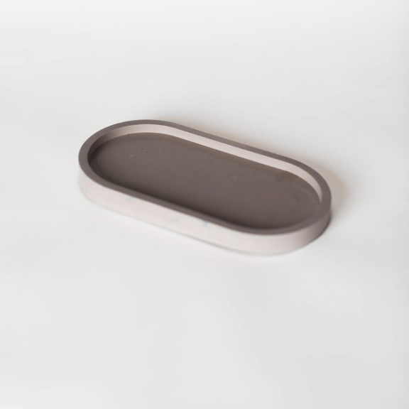 Grey Pill Concrete Tray