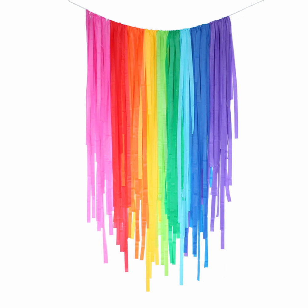 Bright Rainbow Streamer Backdrop Kit