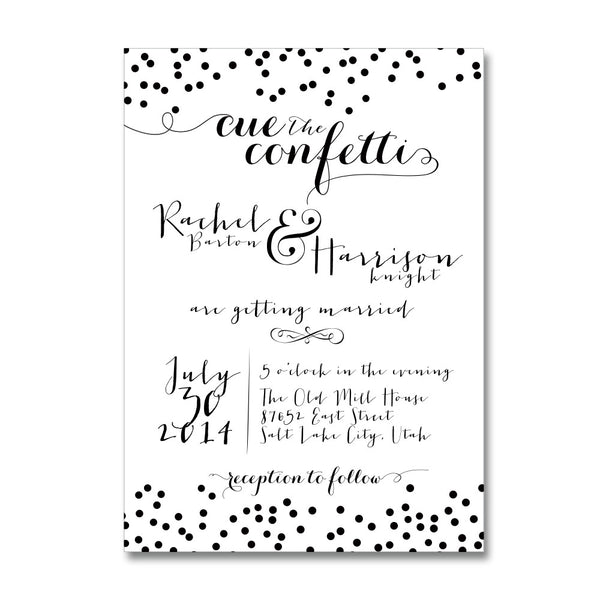 Confetti Dot Wedding Invitations