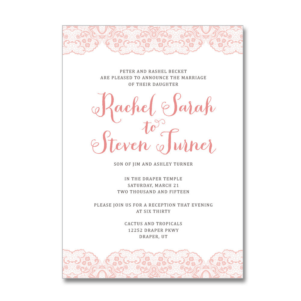 Delicate Lace Border Wedding Invitations
