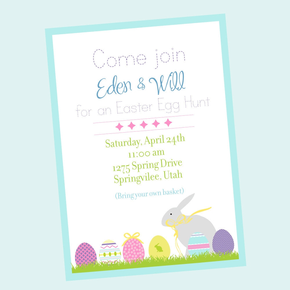 Easter Egg Decorating & Easter Egg Hunt Party invitations