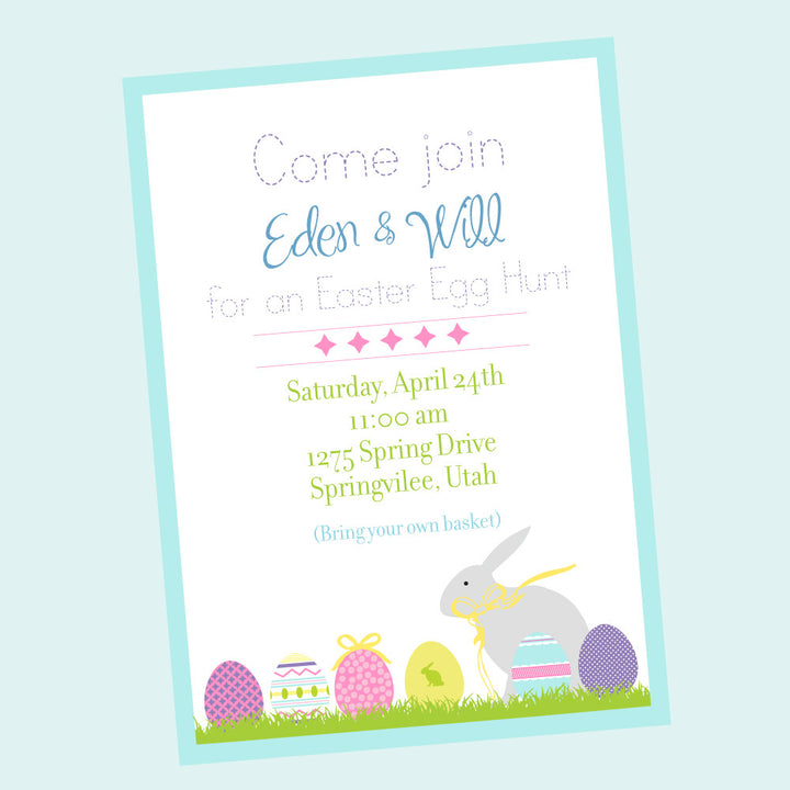 Easter Egg Decorating & Easter Egg Hunt Party invitations