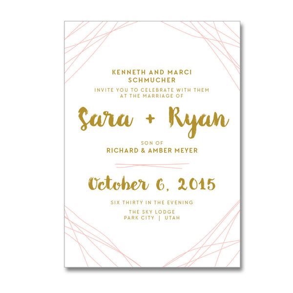 Modern Brush Wedding Invitations