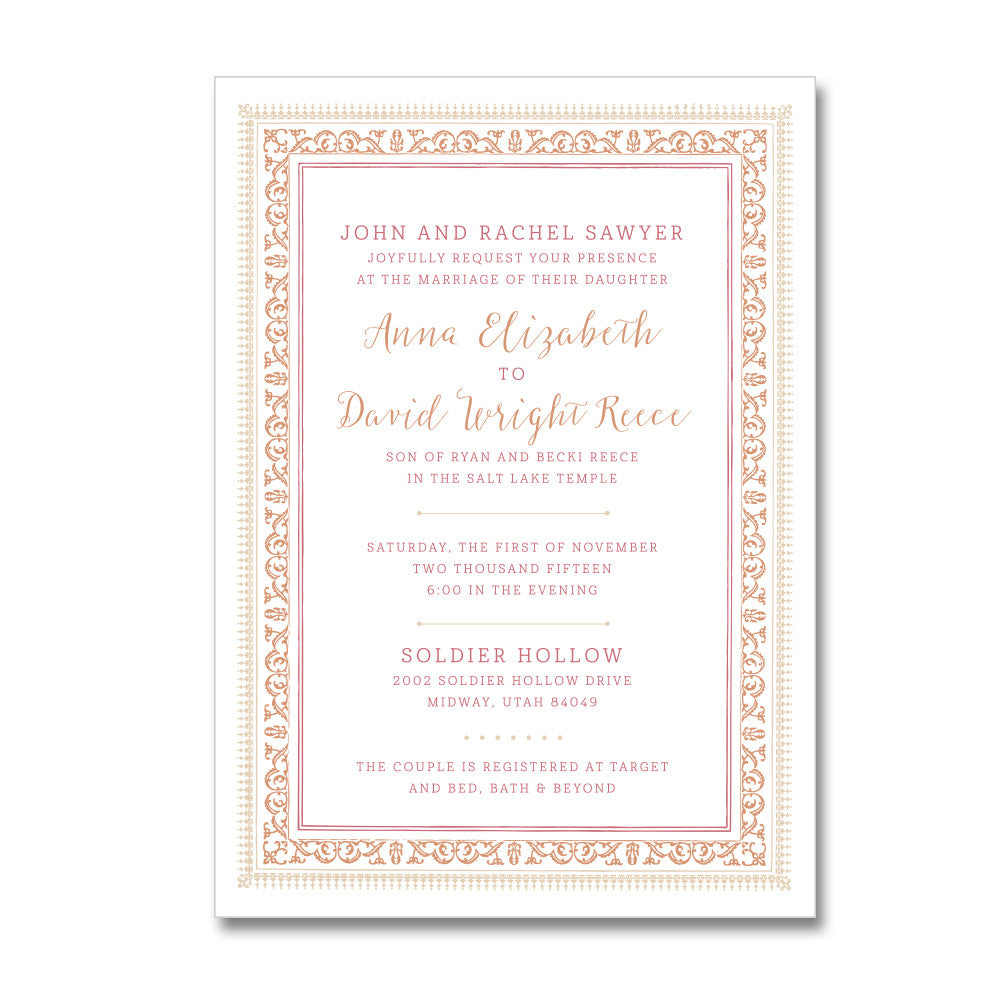 Elegant Border Wedding Invitations