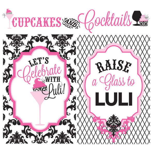 40 and Fabulous Cupcakes and Cocktails printable Birthday Party