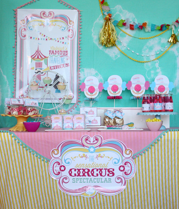 Cotton Candy Circus printable invitation