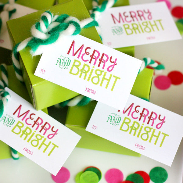 Merry & Bright Christmas tag
