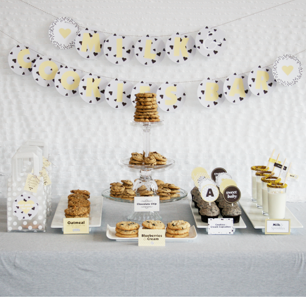 Milk & Cookies: Baked with Love Baby Shower Collection in 6 color ways