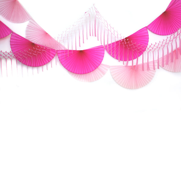Perfectly Pink Fan Bunting Garland Wants and Wishes