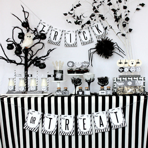Black and White Sophisticated printable Halloween Collection – Wants and  Wishes