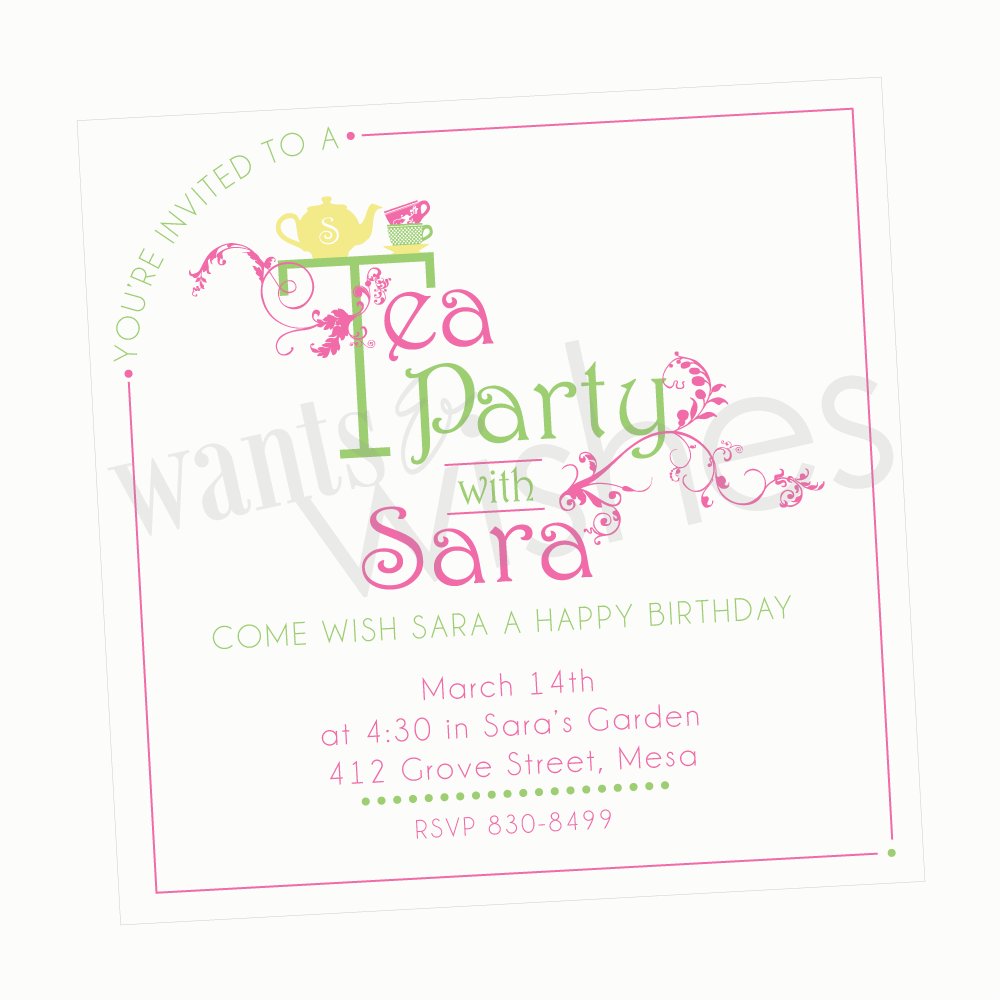 Sweet Tea printable Birthday Invitation by Wants and Wishes