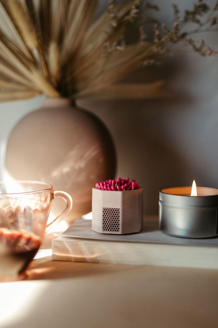 Neon Pink + Blush Concrete Matchholder