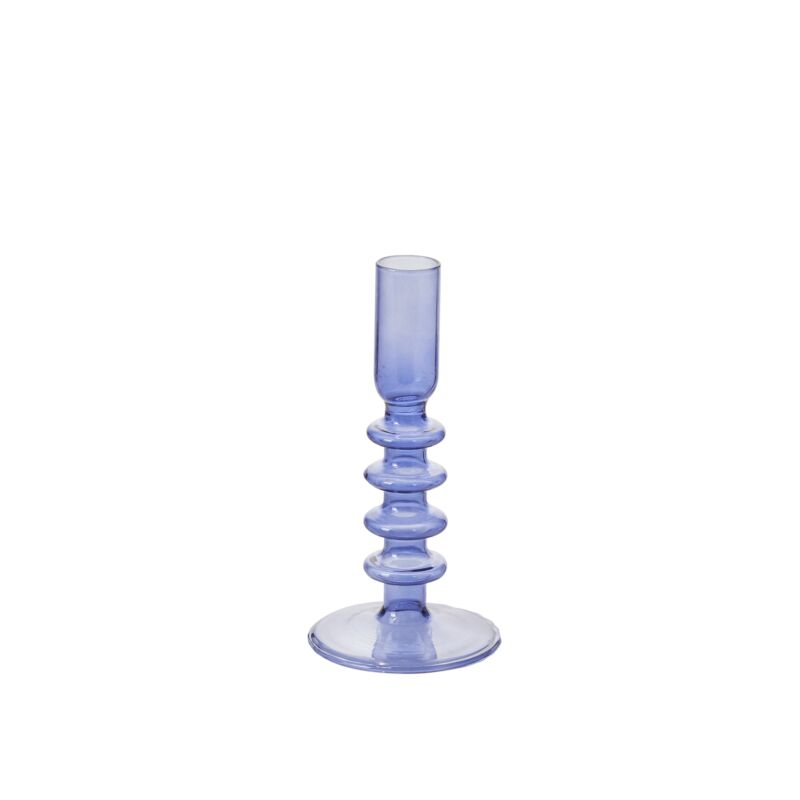 Periwinkle glass Whitney candleholder