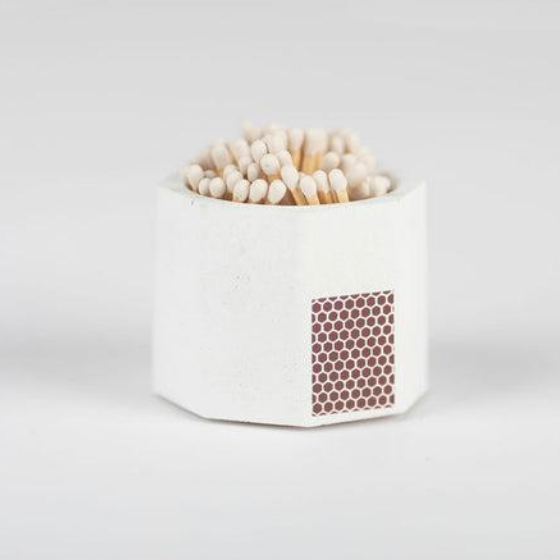 White Concrete Match holder