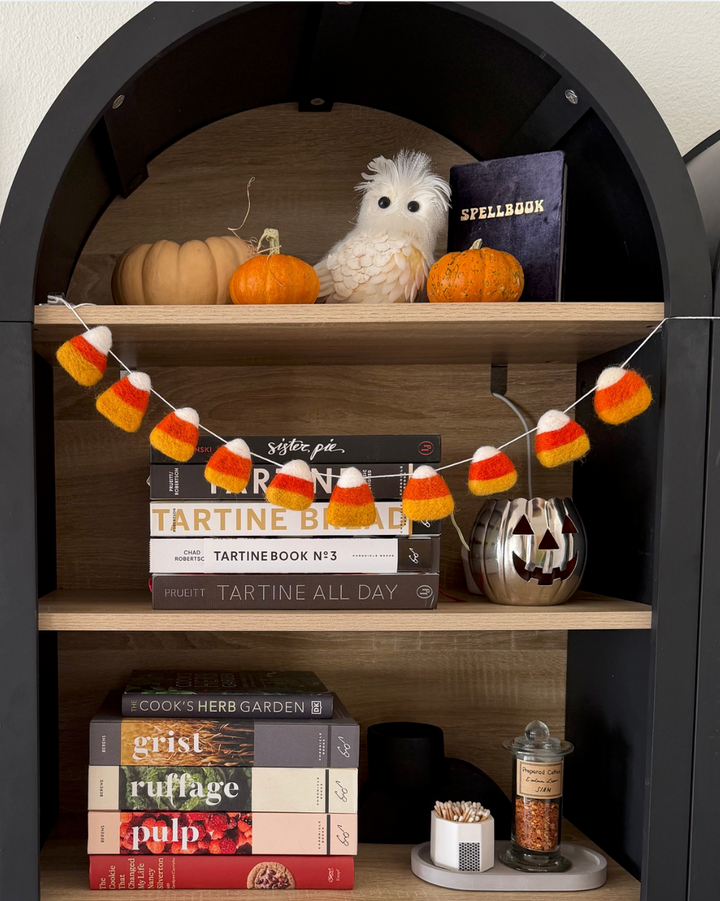 Candy Corn Felt Ball Garland
