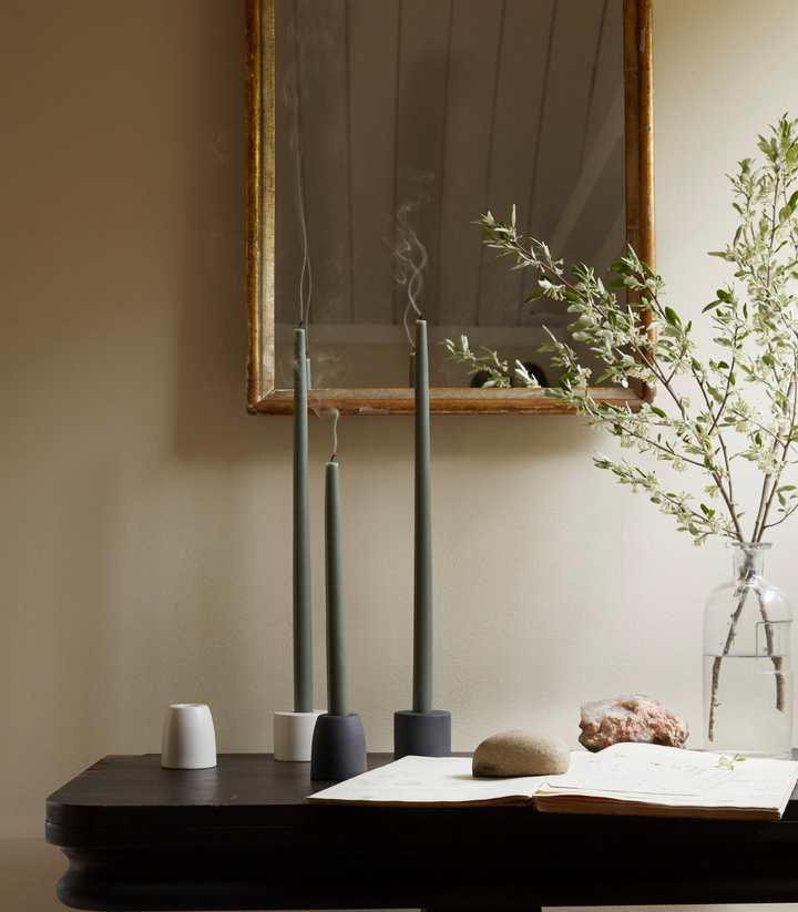 Moss Taper Candle