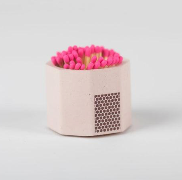 Neon Pink + Blush Concrete Matchholder