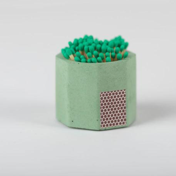 Matcha + Green Concrete Match holder
