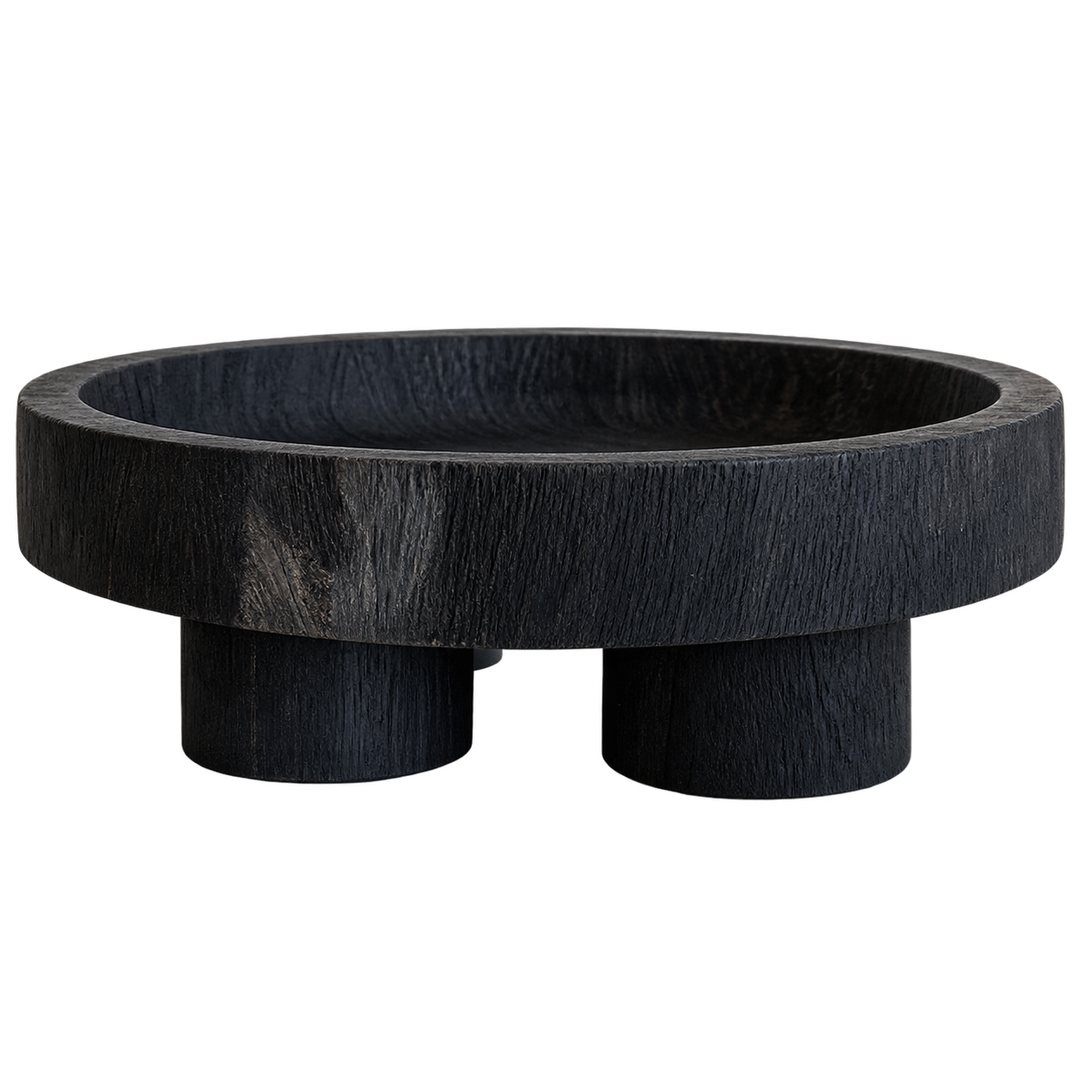 Black Wood Pedestal Tray