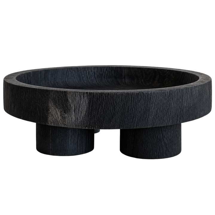 Black Wood Pedestal Tray