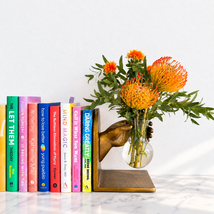 Brass Hand Vase + Bookend