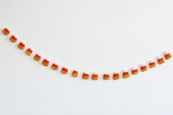 Candy Corn Felt Ball Garland