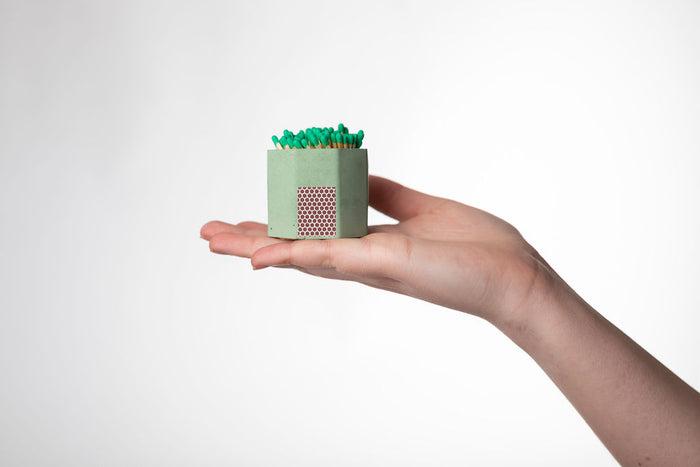Matcha + Green Concrete Match holder
