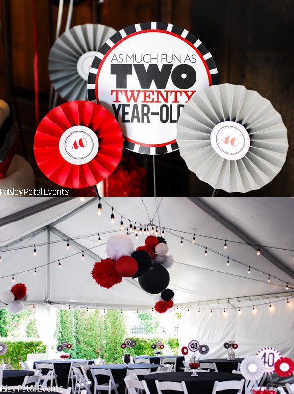 printable THE BIG O 30, 40, 50, 60.... BIRTHDAY Full party Collection (As much fun as two...)