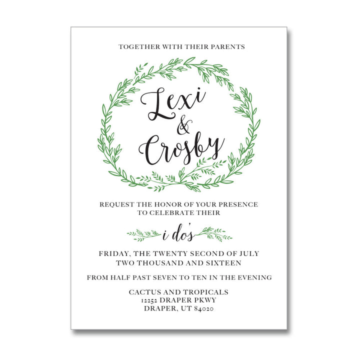 Blissful Wreath Wedding Invitations