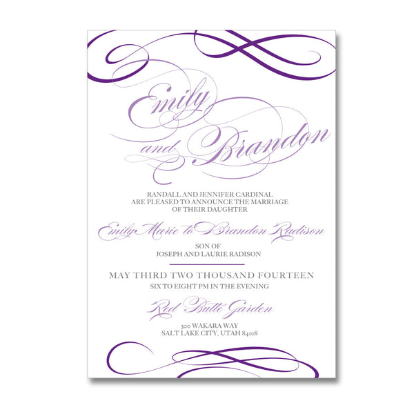 Elegant Swirl Wedding Invitations