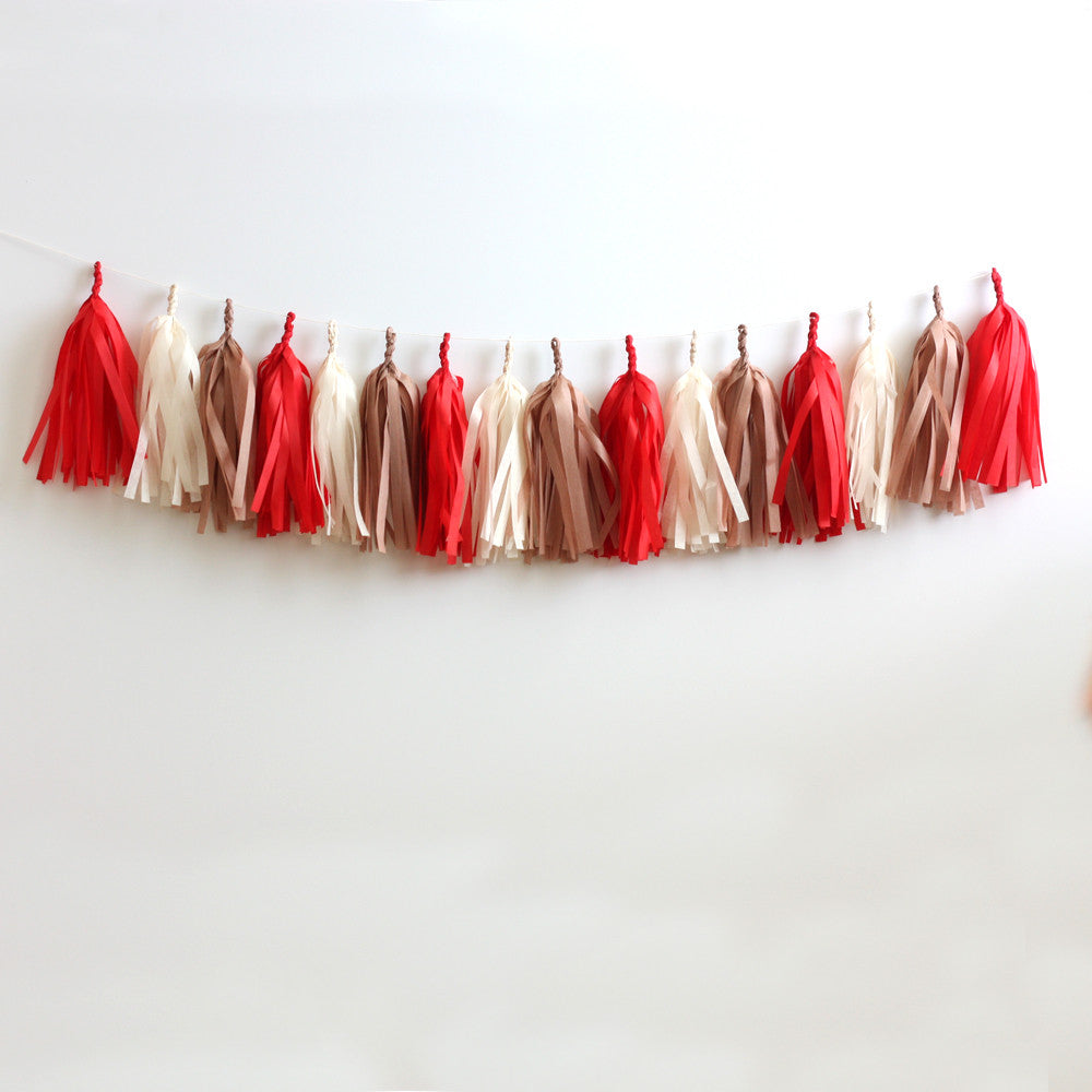 Gingerbread House Christmas Fringe Tassel Garland Kit or Fully Assembled