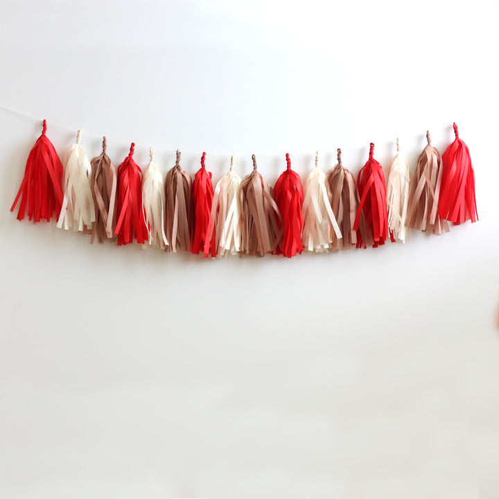 Gingerbread House Christmas Fringe Tassel Garland Kit or Fully Assembled