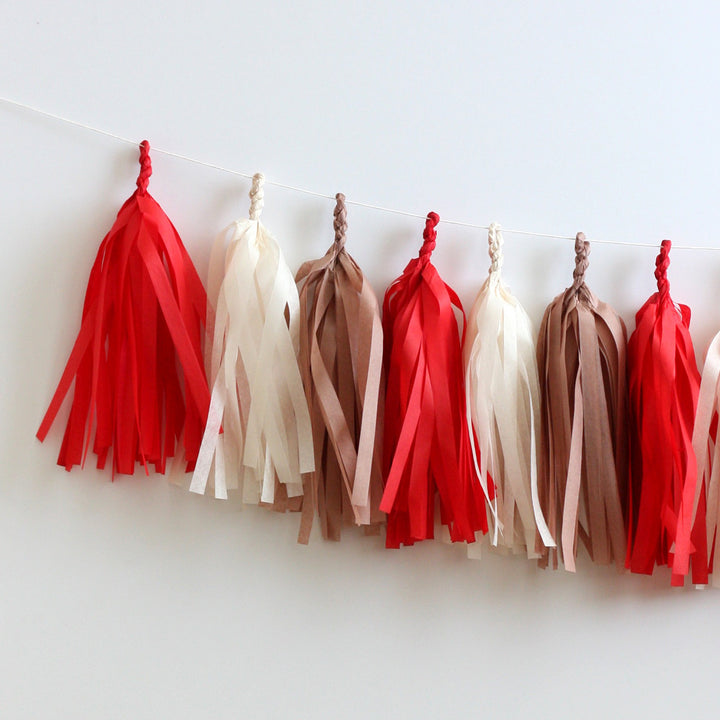 Gingerbread House Christmas Fringe Tassel Garland Kit or Fully Assembled