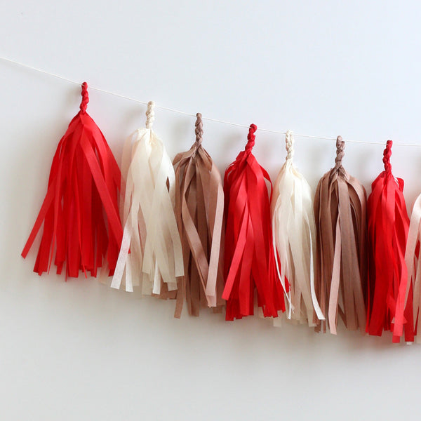 Gingerbread House Christmas Fringe Tassel Garland Kit or Fully Assembled