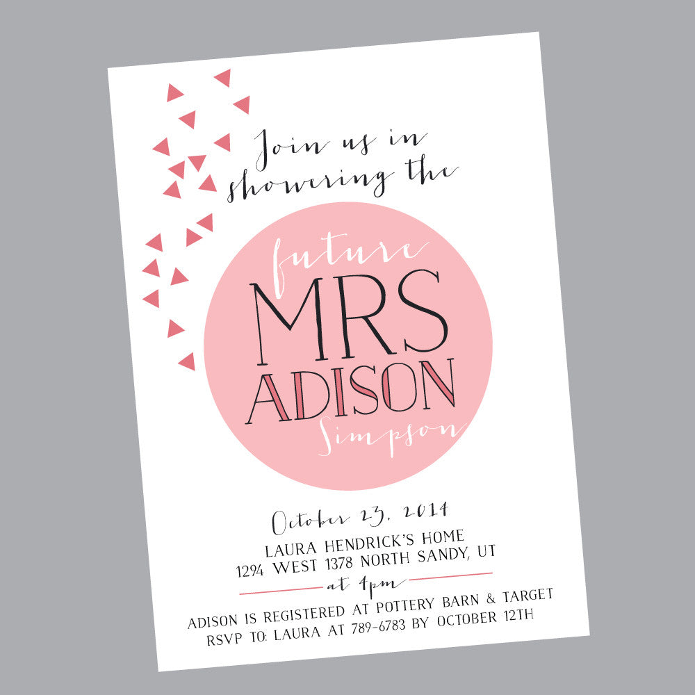 Modern Confetti Bridal Shower- printable invitation