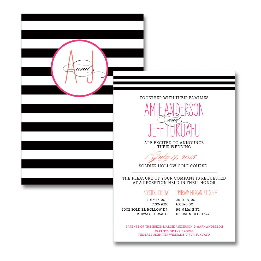 Modern Stripe Wedding Invitations