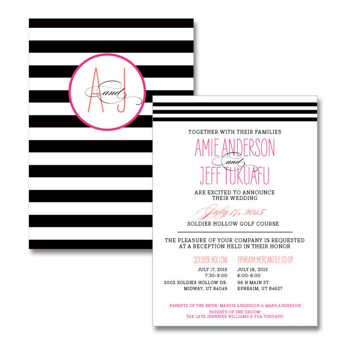 Modern Stripe Wedding Invitations