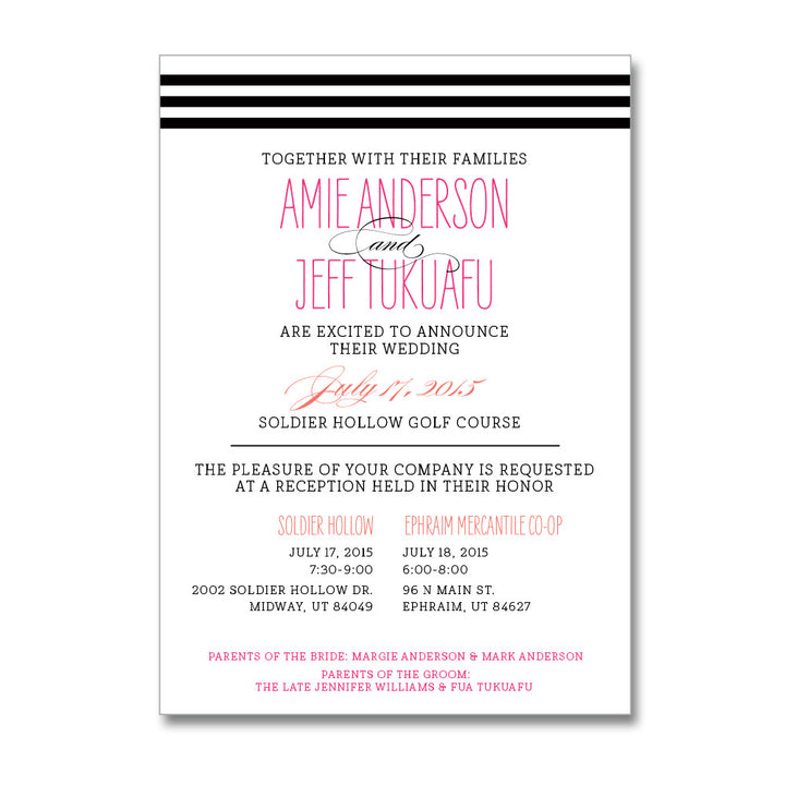 Modern Stripe Wedding Invitations
