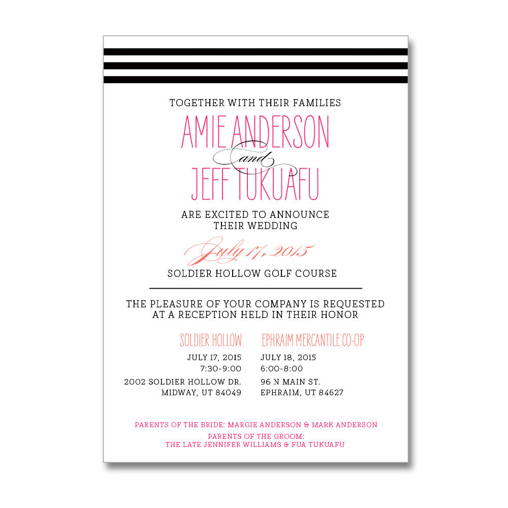 Modern Stripe Wedding Invitations