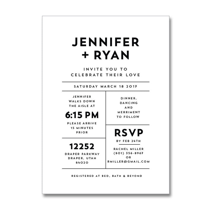 Modern Grid Wedding Invitations