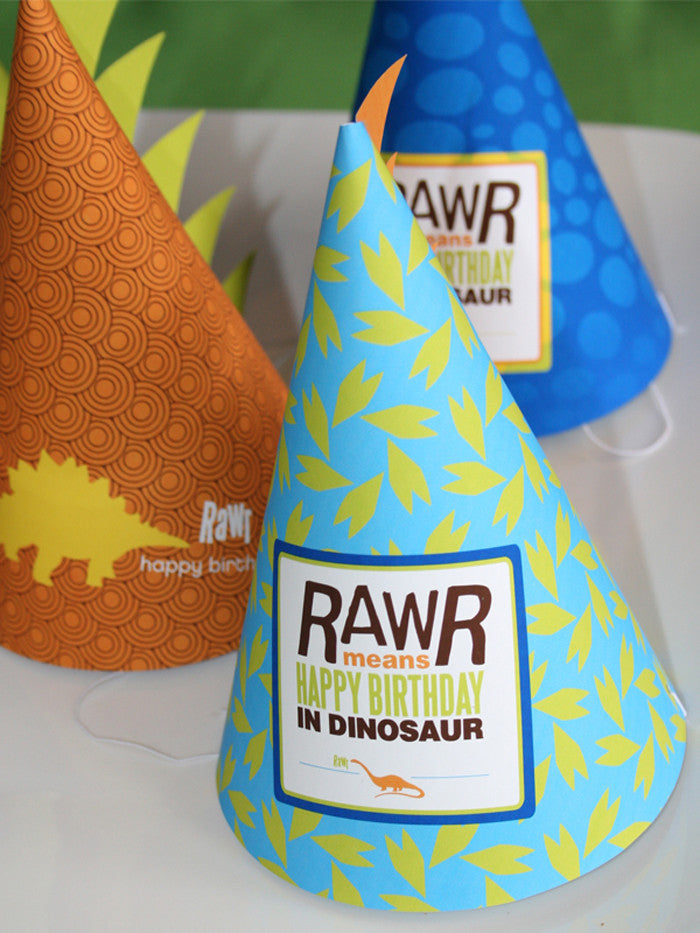 printable Dinosaur Party hats – Wants and Wishes