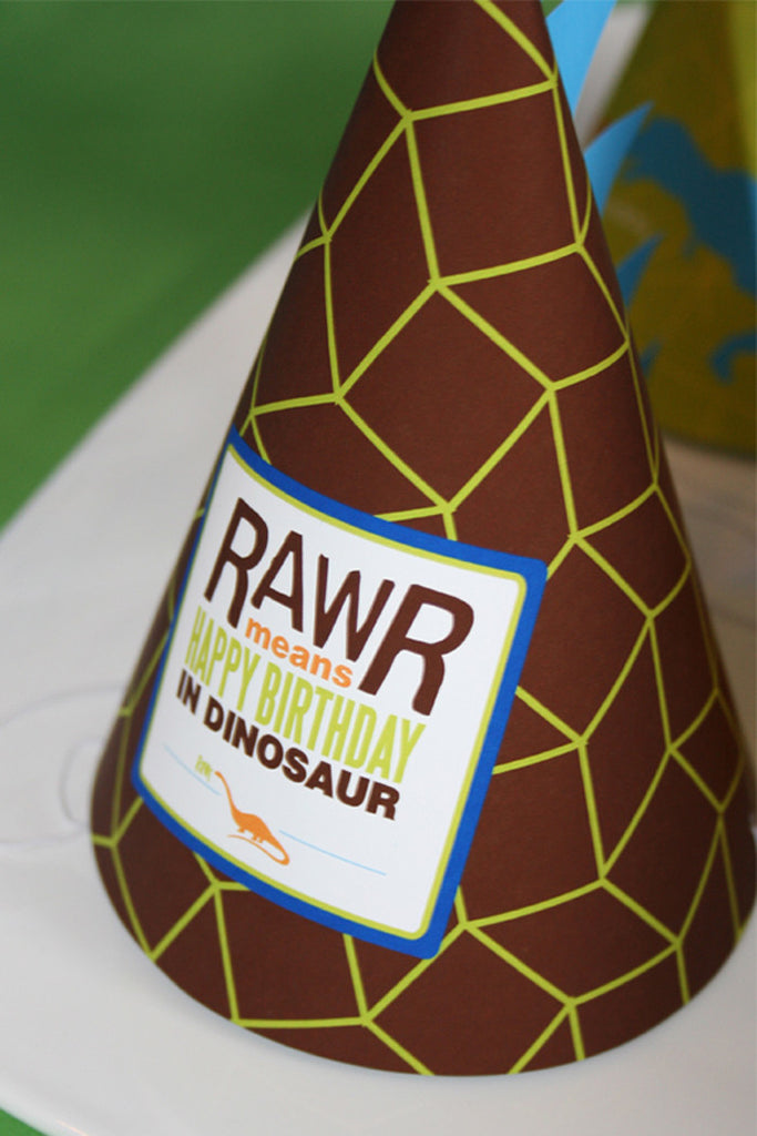 printable Dinosaur Party hats – Wants and Wishes