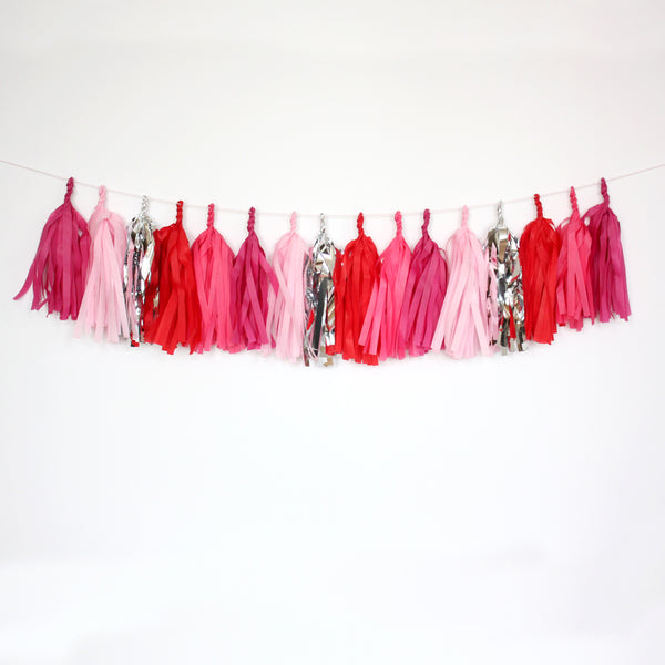 Rose Garden Fringe Tissue Tassel Garland Kit or Fully Assembled