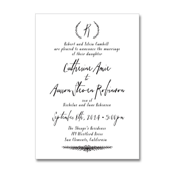 Rustic Monogram Wedding Invitations