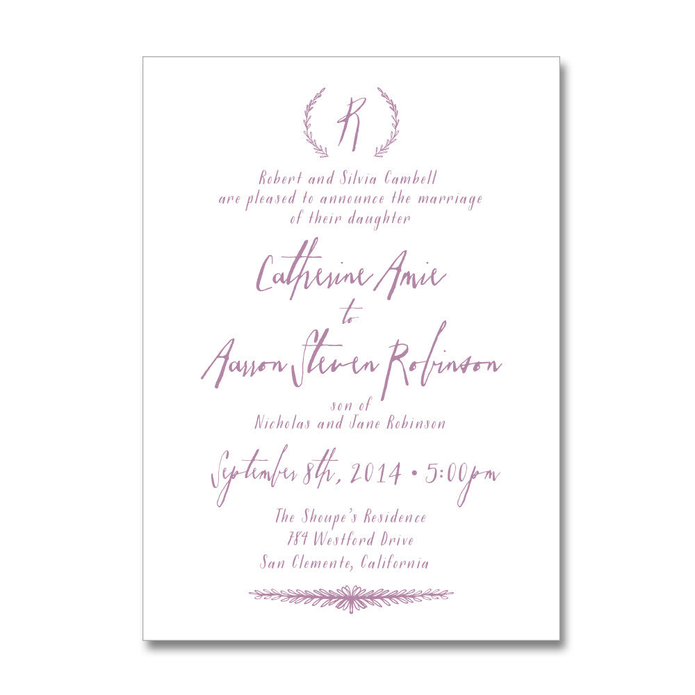 Rustic Monogram Wedding Invitations