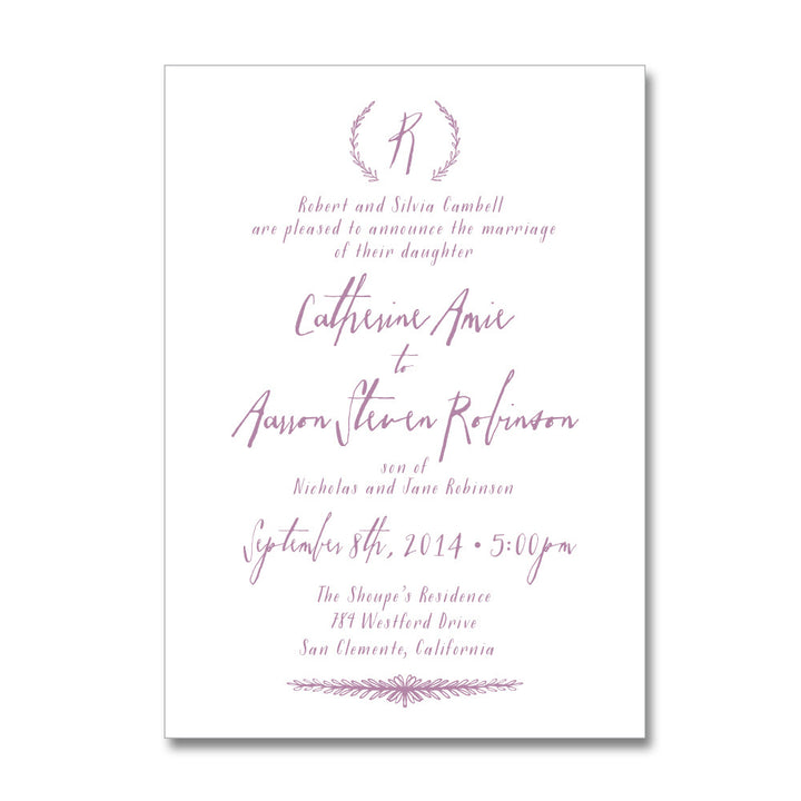 Rustic Monogram Wedding Invitations