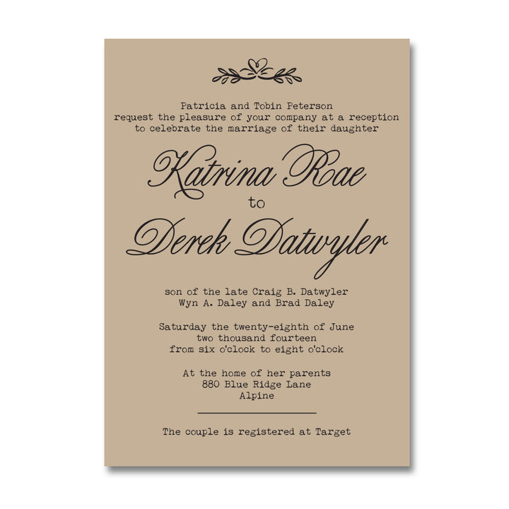 Rustic Kraft Doily Wedding Invitation Suite