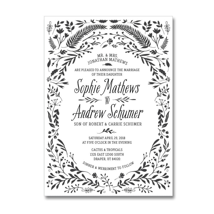 Simple Floral Wedding Invitations