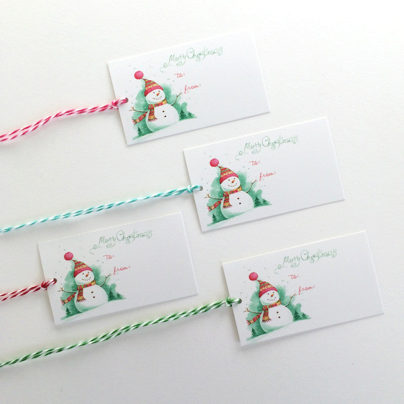 Snowman gift Christmas tags