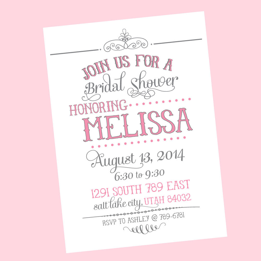 Vintage Love Bridal Shower- printable invitation